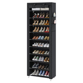 UDEAR 10-tier rack with dustproof cover keeps shoes neatly organized