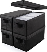 UENTIP CD storage boxes pack 4 black for neat media organization