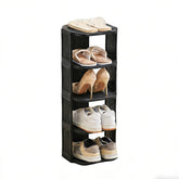 UFORU small shoe rack with 5 tiers in black keeps entryways tidy and accessible.