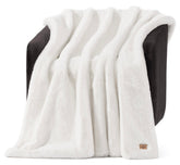 UGG Euphoria plush faux fur throw front view, adds luxurious warmth to your sofa