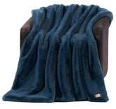 UGG Euphoria plush faux fur throw, front view, adds cozy warmth to your couch