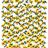 Uieke sunflowers garland close-up showing 8cm flower heads for a natural look