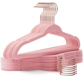 Uinicor Kids Hangers pink velvet 50-pack protect fabrics and keep garments neat.
