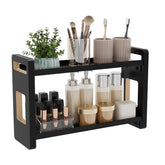 UJQSUN 2-tier bathroom counter organizer displaying toiletries for a tidy vanity