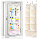 ULG Over-the-Door Organizer close-up shows the five-tier system for organized entryway storage.