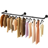 UlSpeed wall-mounted rack close-up shows industrial pipe design for modern storage.