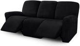 ULTICOR Velvet 8-Piece Recliner Cover on a 3-seat sofa for snug fit and protection