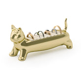 Umbra Ali Cat ring holder on dresser with velvet base for safe ring storage.