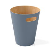 Umbra Woodrow open-top waste can for easy disposal and quick cleaning