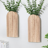 Umitiu wooden wall planter set2 boho hanging enhances living spaces with natural greenery.