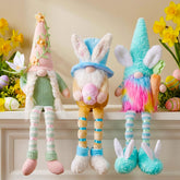 unanscre Easter gnomes plush three-piece set with long dangle legs for shelves