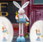 Unanscre standing Easter Bunny Gnome plush adds festive height to your entryway.