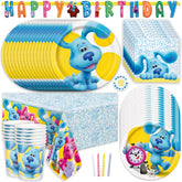 Unique Blues Clues table cover brightens the party space and protects surfaces