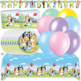 Unique Bluey birthday plates for colorful, kid-friendly meals at a themed party.