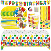 Unique Curious George birthday banner brightens the party backdrop for a cheerful celebration.