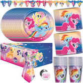 Unique My Little Pony banner heart pennant hanging over gifts for a festive party.