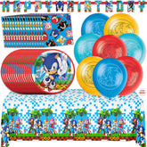 Unique Sonic balloons brighten the party with vibrant, kid-friendly color.