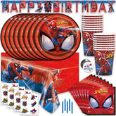Unique Spiderman table cover provides a clean, leakproof surface for party dining.