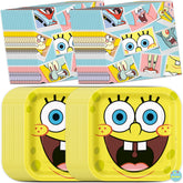 Unique Spongebob plates 9-inch for sturdy meals at a kids party.