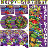 Unique TMNT birthday banner adds festive flair and serves as a photo-worthy backdrop.