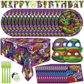 Unique TMNT Mutant Mayhem table cover brightens the party setup and keeps surfaces clean.