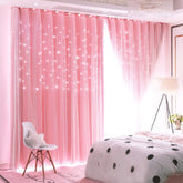 UNISTAR Stars pink blackout curtain panel for bedroom with soft light control