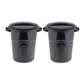 United Solutions 20gal round waste container front view highlights rugged build for reliable everyday use.