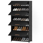 UNITSTAGE 9-tier shoe rack front view showing organized closet storage