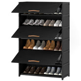 UNITSTAGE 7-tier shoe rack with door stores 28 pairs and protects from dust