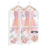 Univivi clear garment bag for dance costumes, 40 inch front view keeps outfits dust-free.