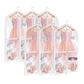 Univivi clear PVC dance costume bag front view showing 40-inch height.
