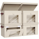 Univivi storage bins with lid front window for quick item identification.