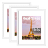 upsimples 11x14 frame set front view in white, ready for wall or desk display.