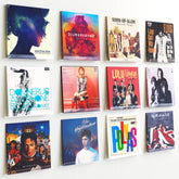 Upsimples 12-pack vinyl wall shelves display records in a floating, unobtrusive way.