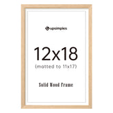 upsimples 12x18 frame natural wood front view for elegant wall display.