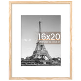 upsimples 16x20 natural frame front view with clear display
