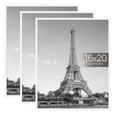 Upsimples 16x20 frame white 3-pack front view for posters and photos