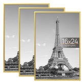 Upsimples 16x24 gold frame 3-pack ready for gallery display and wall mounting.