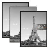 upsimples 18x24 frame black three-pack front view for home gallery display