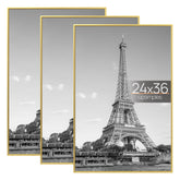 upsimples 24x36 gold poster frame front view for vibrant wall gallery displays.