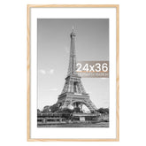 upsimples 24x36 poster frame natural front view for secure, crisp photo display