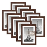 upsimples 5x7 frame set on wall in brown for cohesive gallery display