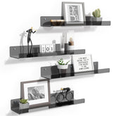 Upsimples acrylic wall shelves show clear, space-saving display for bathroom or living room.