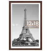 upsimples 12x18 brown picture frame front view with clear display