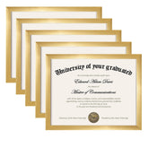 upsimples gold 8.5x11 certificate frame group display for home or office
