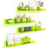 Upsimples clear shelves wall 4-pack front view shows neat display and space saving.