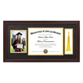 upsimples diploma frame mahogany with gold beads highlighting the certificate on display