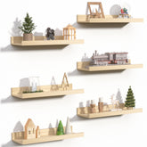upsimples floating shelves set6 natural wood on wall for versatile display