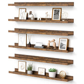 upsimples floating shelves wall set in brown offer stylish living room storage.
