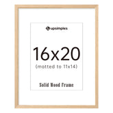 upsimples natural solid wood frame front view with warm grain